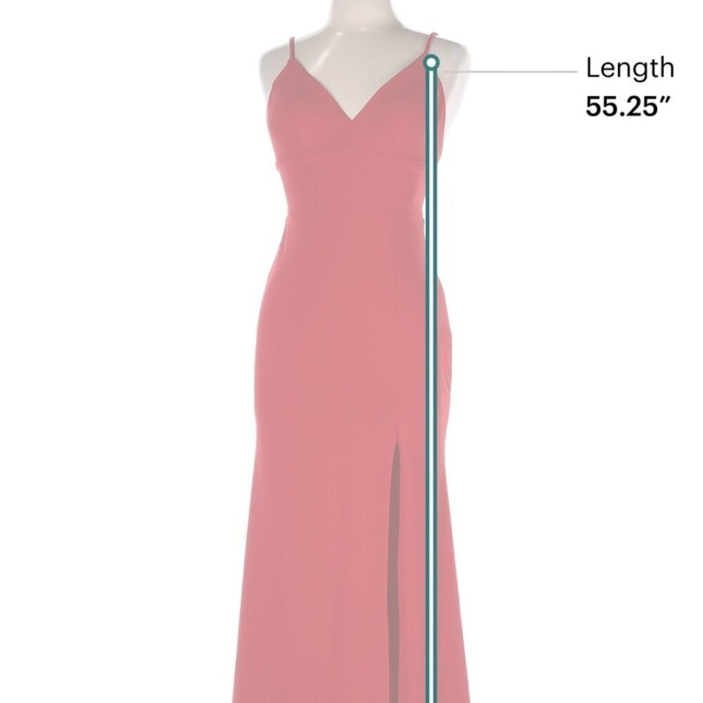 Aqua Womens Size 6 Red Spaghetti Strap V Neck Maxi Gown Dress - Picture 4 of 5